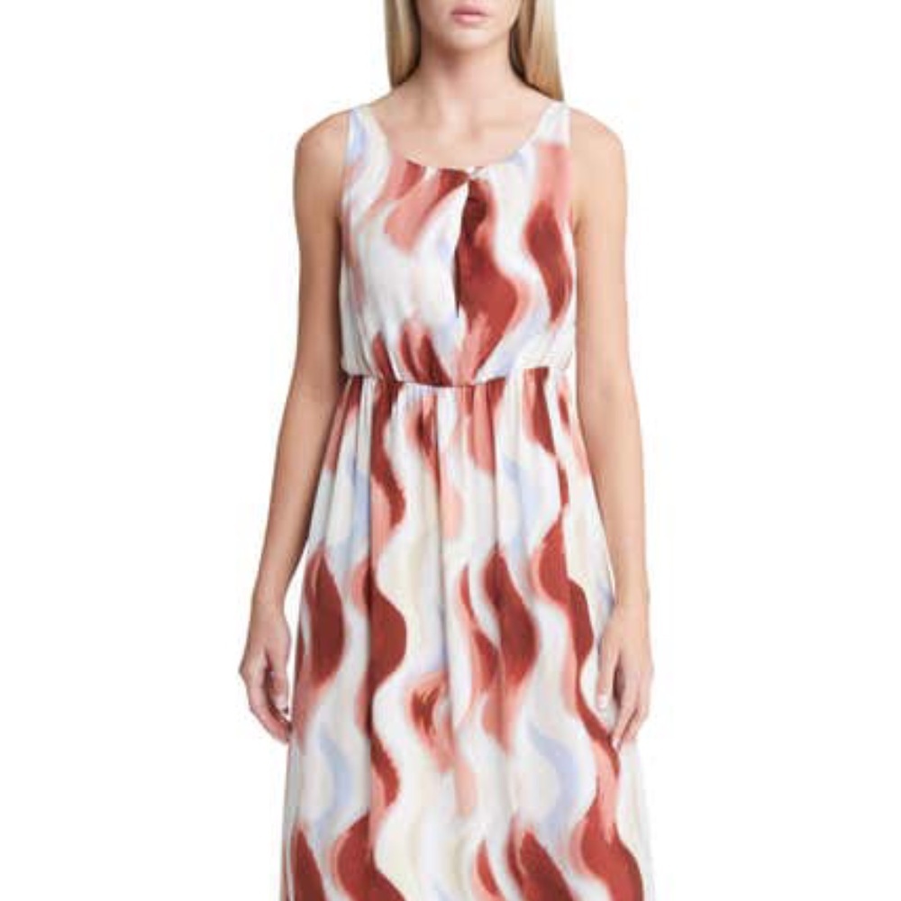 Open Edit Twist Front Abstract Print Tie Dye Maxi… - image 2